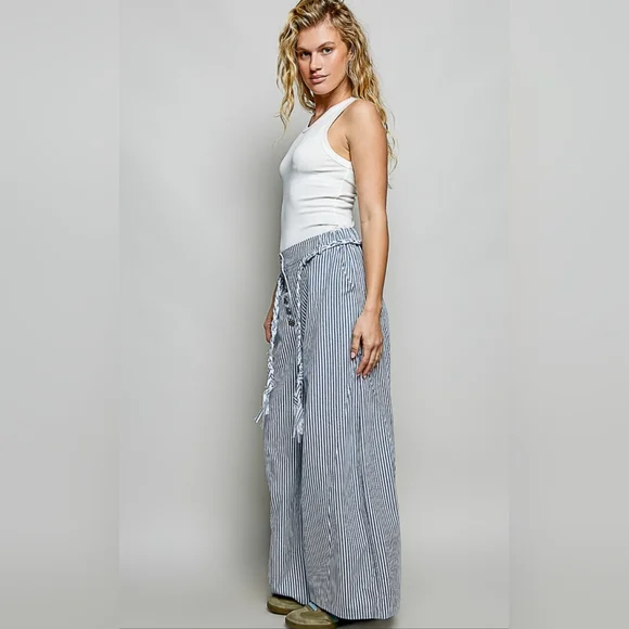 #1341 POL Coastal Stripe Wide-Leg Pants - Picture 5 of 6